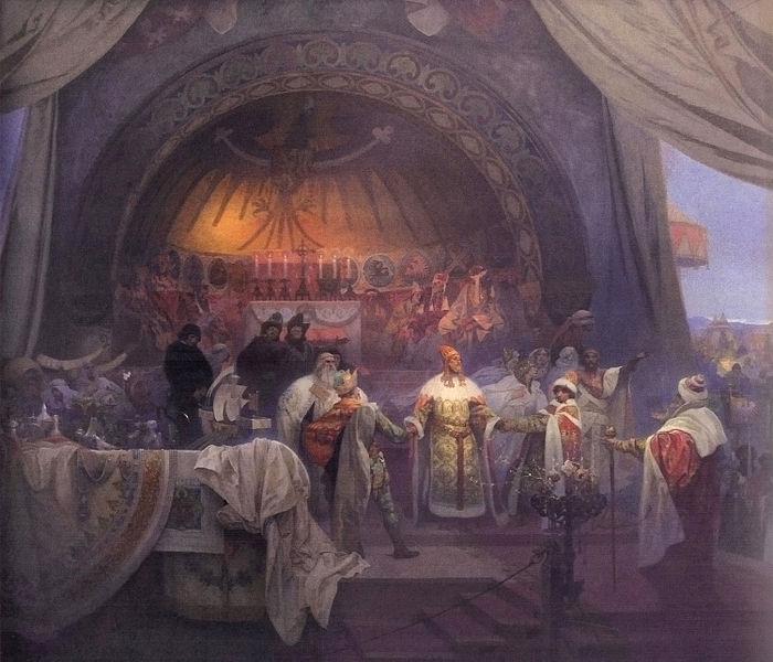 Alfons Mucha The Union of Slavic Dynasties oil painting image